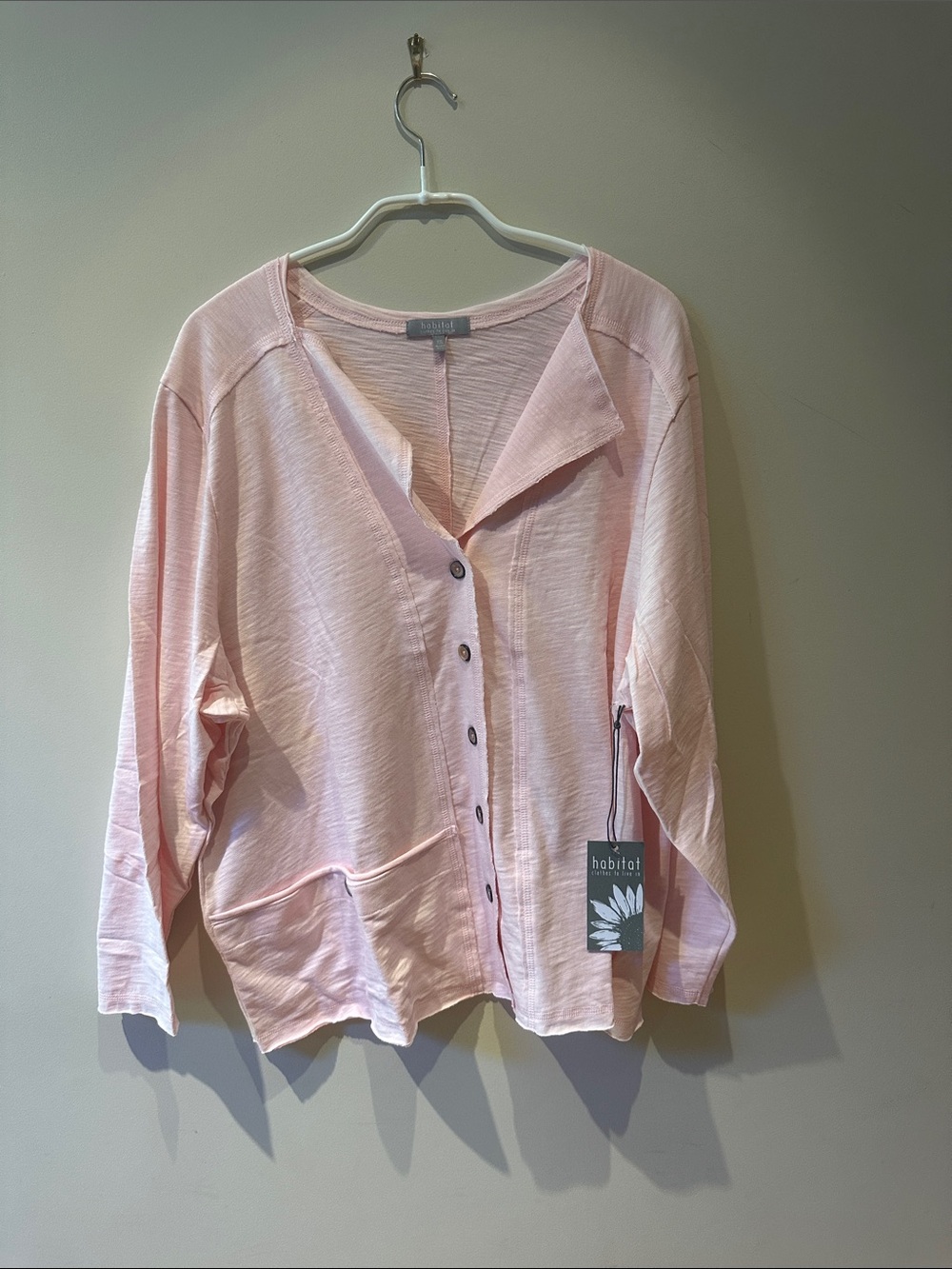 Habitat Light Pink Button-Front Women's Cardigan
